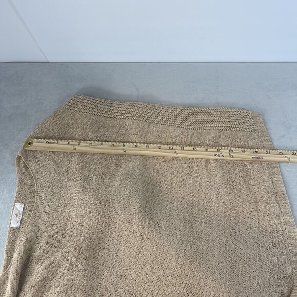 Sunland 17 Top Womens Medium Brown Tan Open Knit Sweater Coastal Beachy - Picture 9 of 9